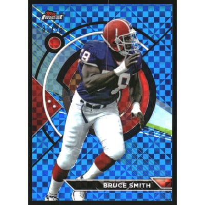 2023 Topps Composite Finest Blue Checkerboard Refractors #155 Bruce Smith