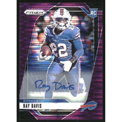 2024 Panini Prizm Autographs Prizms Purple Pulsar #382 Ray Davis