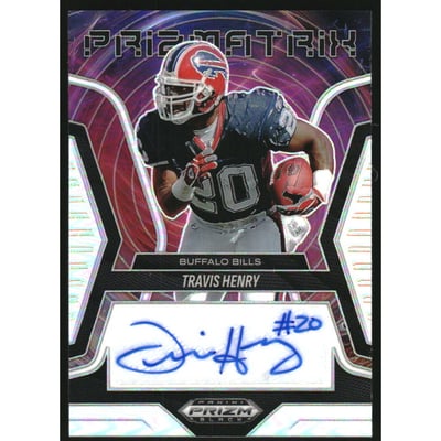 2025 Panini Prizm Black Prizmatrix Signatures Prizms Silver #49 Travis Henry