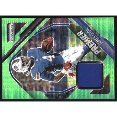 2025 Panini Prizm Premier Jerseys Prizms Neon Green Pulsar #8 James Cook