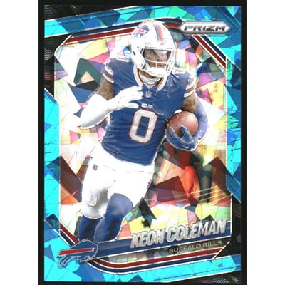 2025 Panini Prizm Prizms Blue Ice #275 Keon Coleman