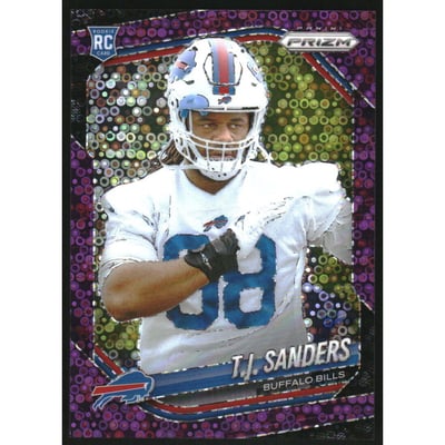 2025 Panini Prizm Prizms No Huddle Purple #338 T.J. Sanders