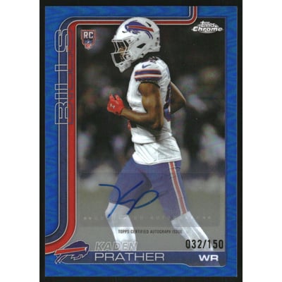 2025 Topps Chrome Rookie Autographs Blue Refractors #RAKP Kaden Prather