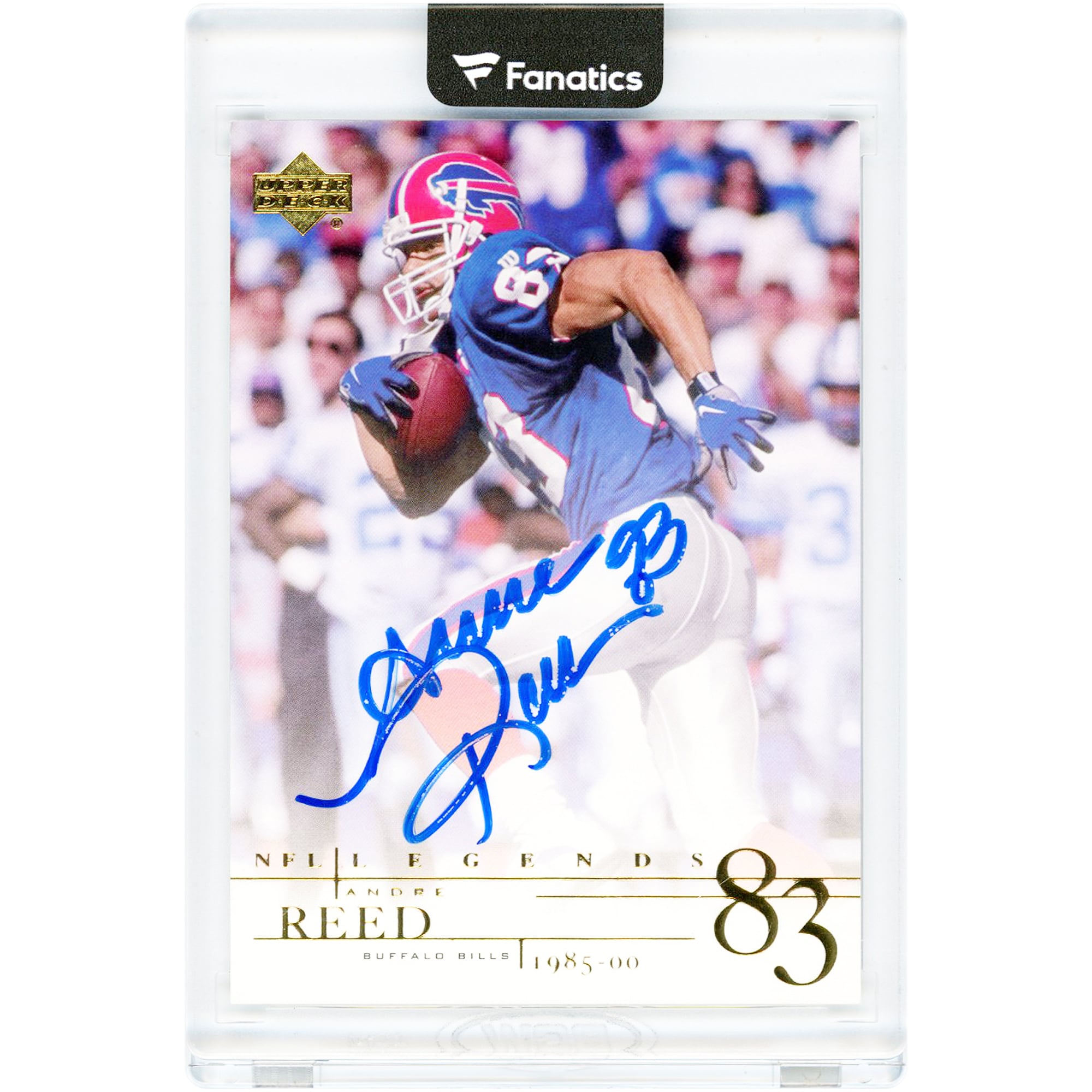 Carte autographiée d'André Reed (Buffalo Bills) de la collection Upper Deck NFL Legends 2001 #AR
