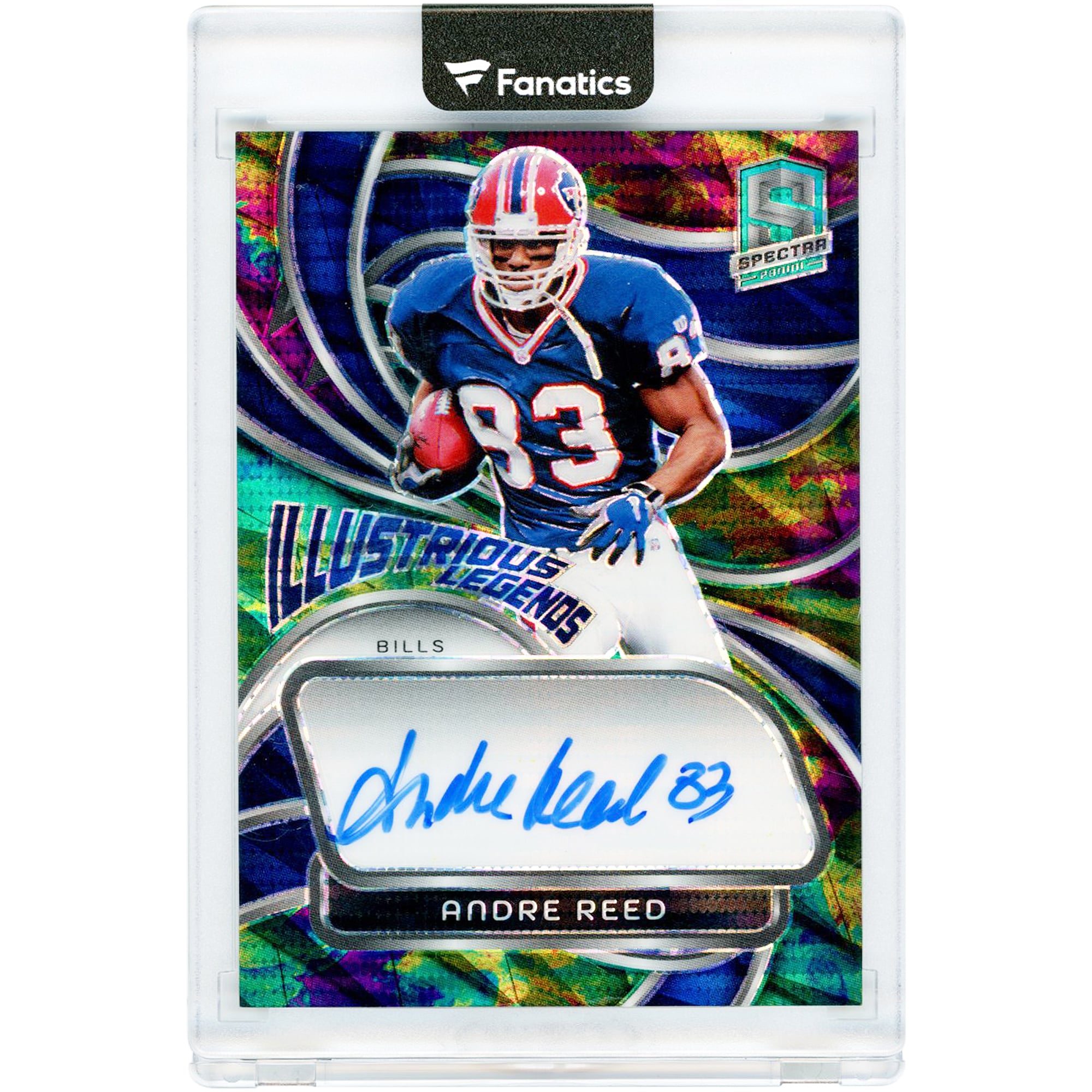 Carte autographiée d'Andre Reed (Buffalo Bills) 2024 Panini Spectra Illustrious Legends #IL-ARD #3/99