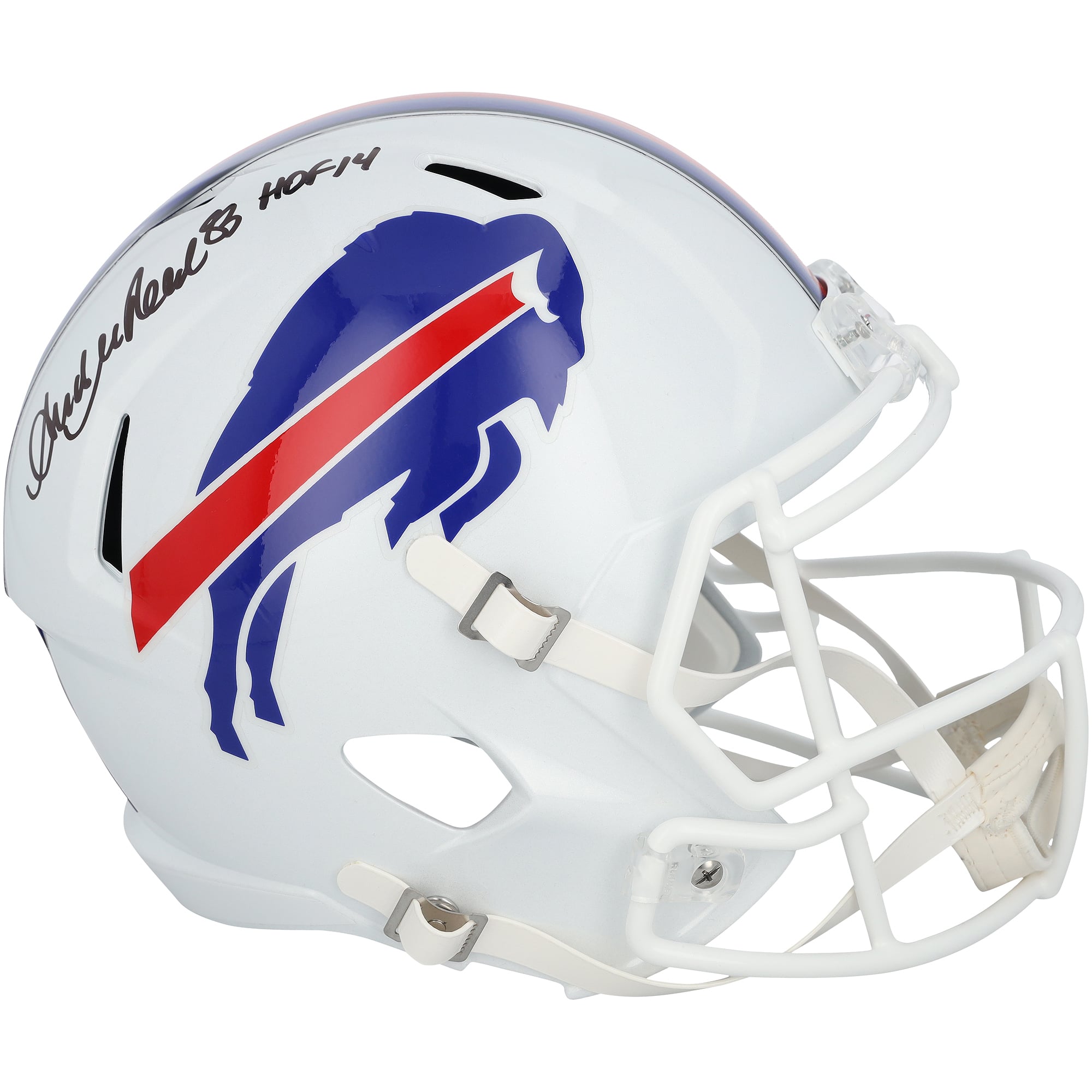 Casque réplique Riddell Speed ​​autographié par Andre Reed des Buffalo Bills avec inscription « HOF 14 »