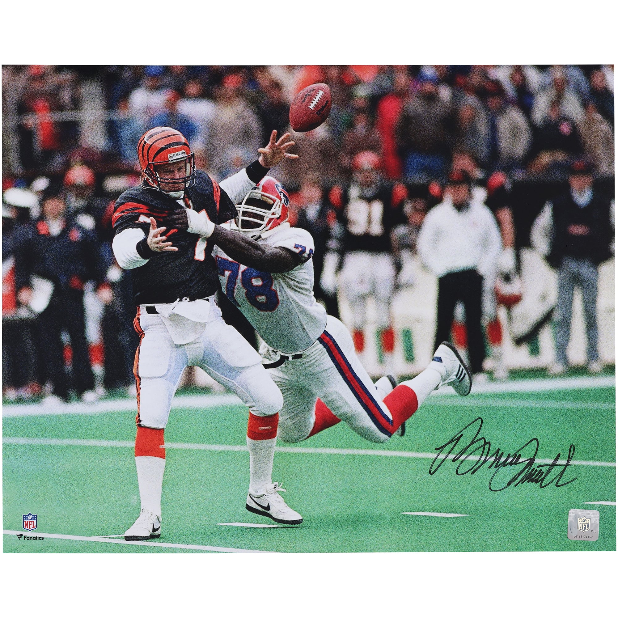 Photo dédicacée de Bruce Smith (Buffalo Bills) - 40,6 x 50,8 cm (16 x 20 pouces) - Boomer Esiason