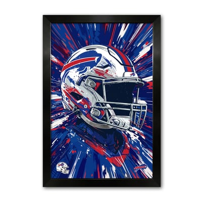 Buffalo Bills 14" x 20" Framed Football Helmet Hyper Speed Art Print