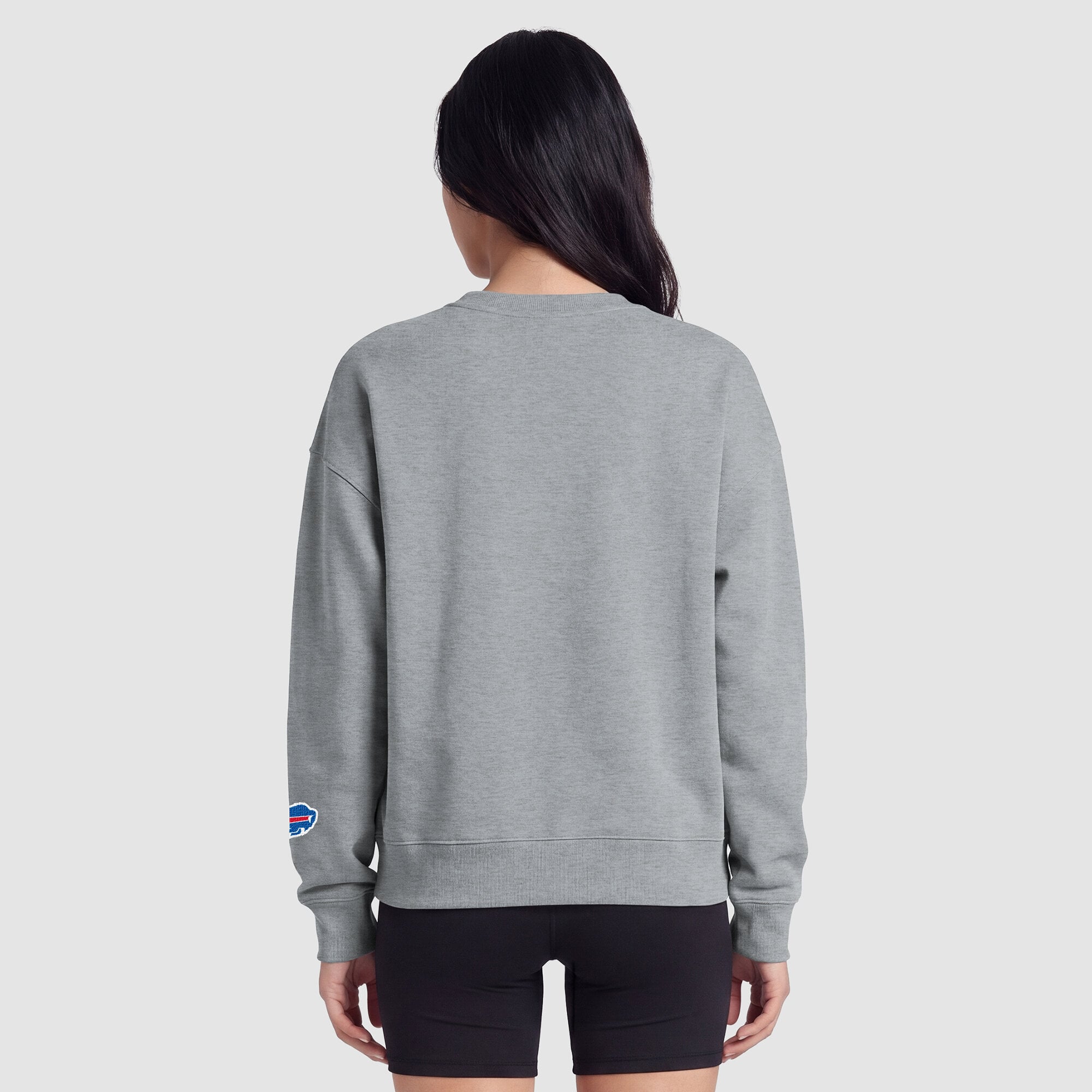 Sweat-shirt Buffalo Bills Champion pour femme, doublure contrastée - Gris chiné