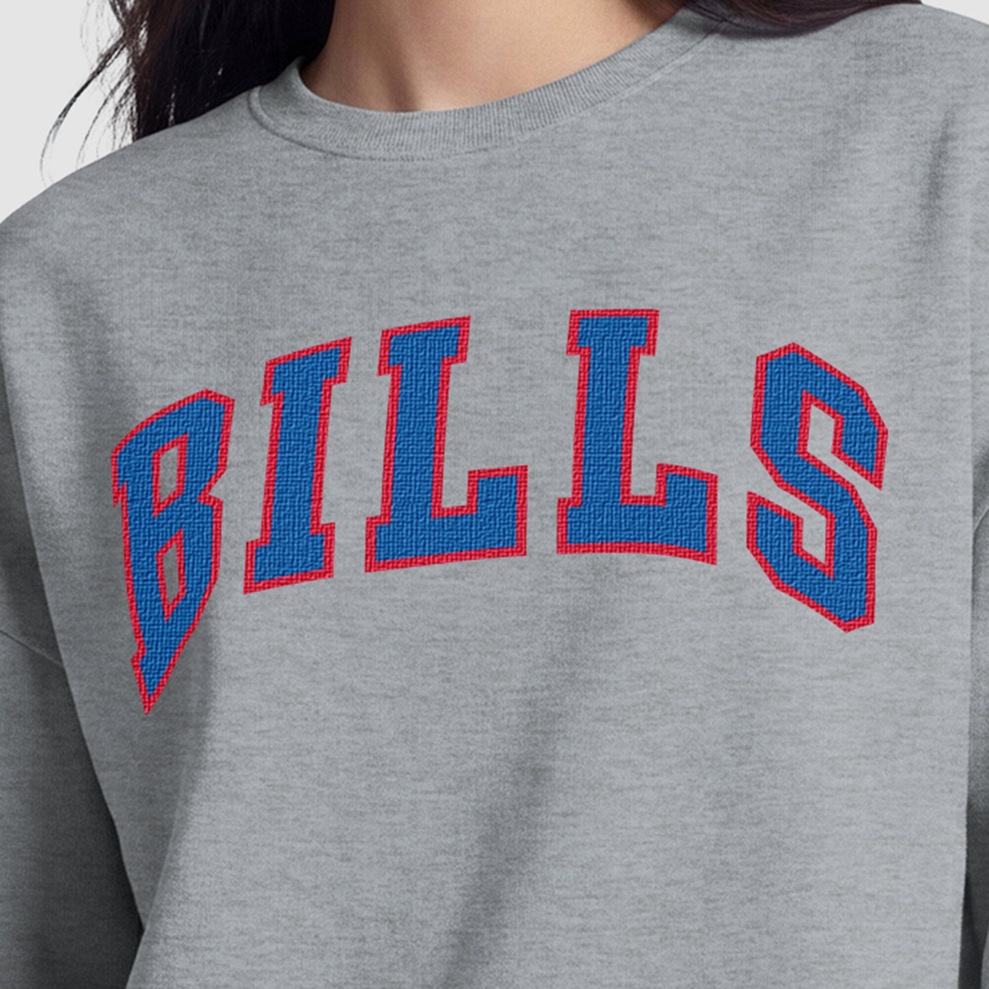 Sweat-shirt Buffalo Bills Champion pour femme, doublure contrastée - Gris chiné