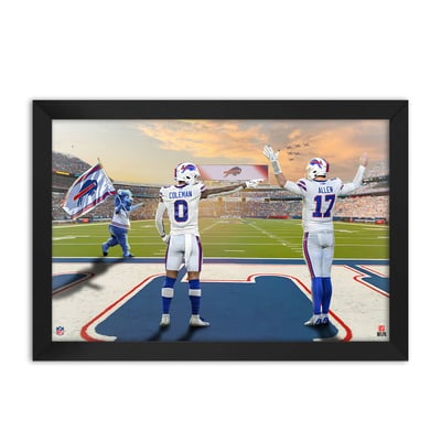 Buffalo Bills Josh Allen & Keon Coleman 27" x 39" Two-Player Framed Print
