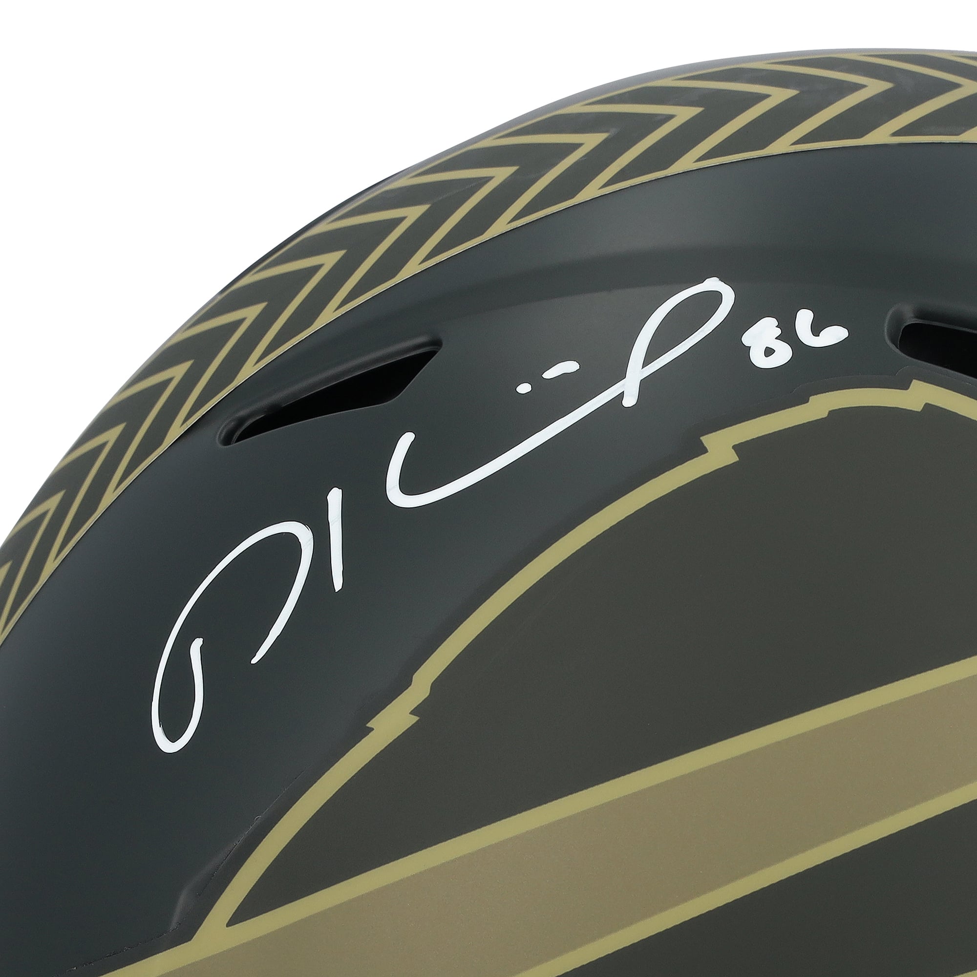 Casque Riddell Speed Authentic 2025 Salute To Service, autographié par Dalton Kincaid (Buffalo Bills)
