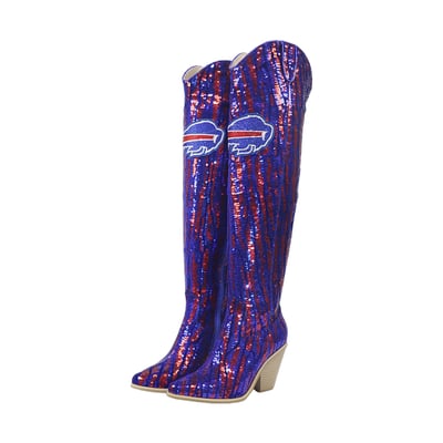  Buffalo Bills FABGATING by Cuce Over-the-Knee Two-Tone Sequin Boots