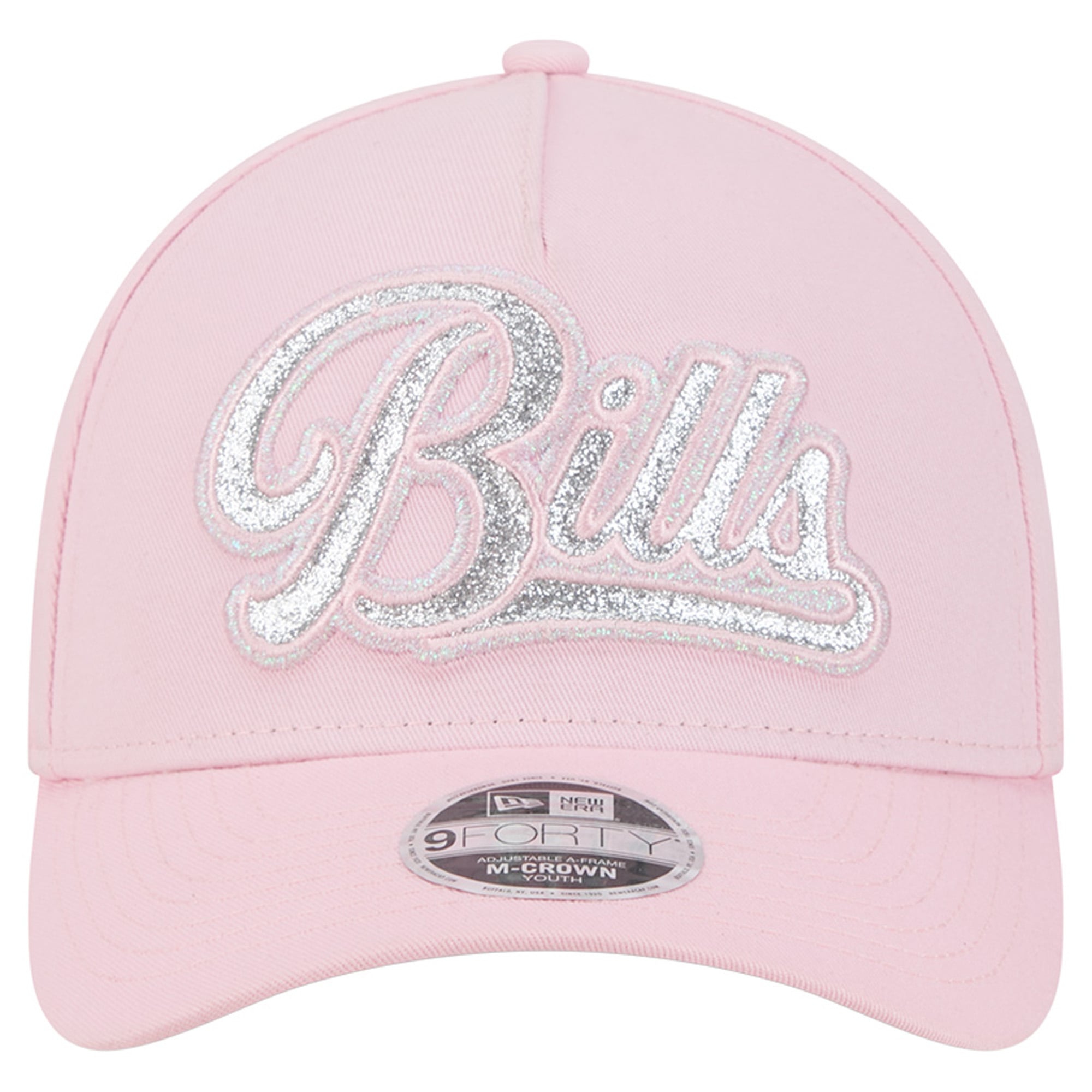 Casquette ajustable New Era rose Buffalo Bills Throwback Glitz A-Frame 9FORTY pour filles
