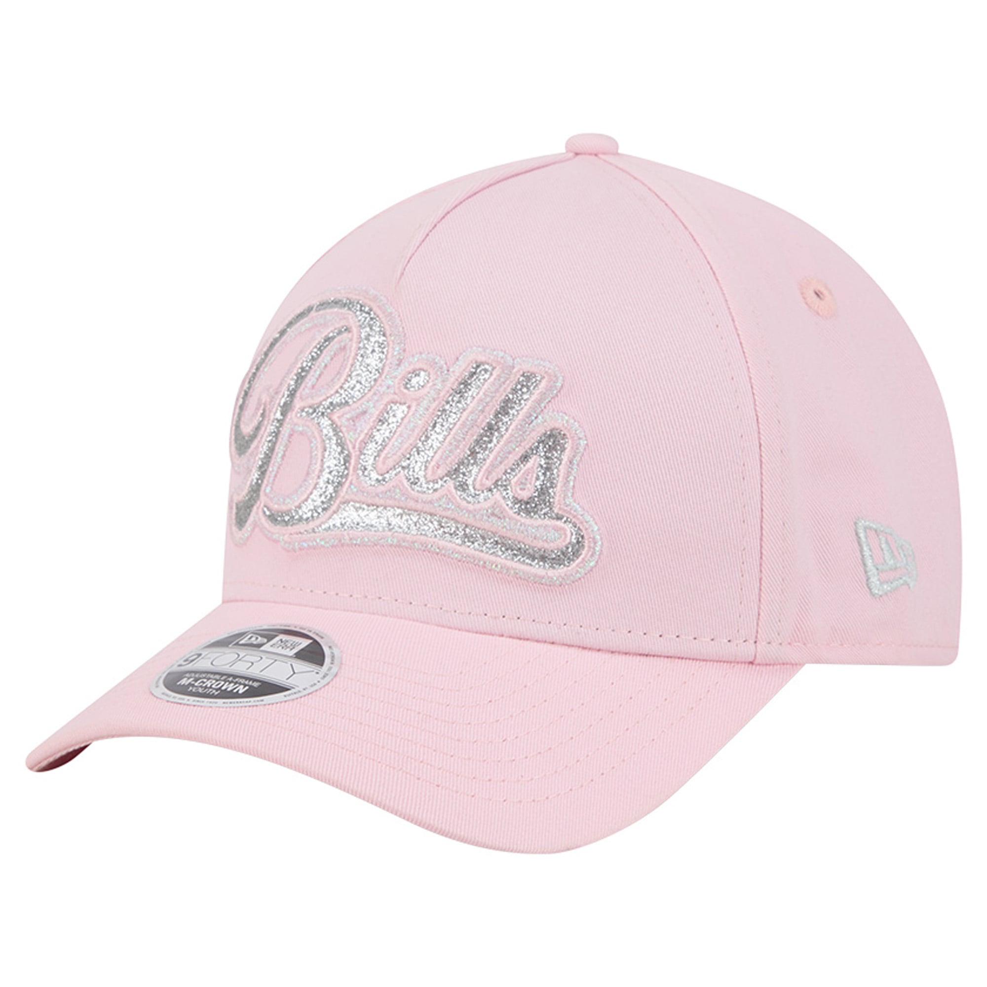 Casquette ajustable New Era rose Buffalo Bills Throwback Glitz A-Frame 9FORTY pour filles
