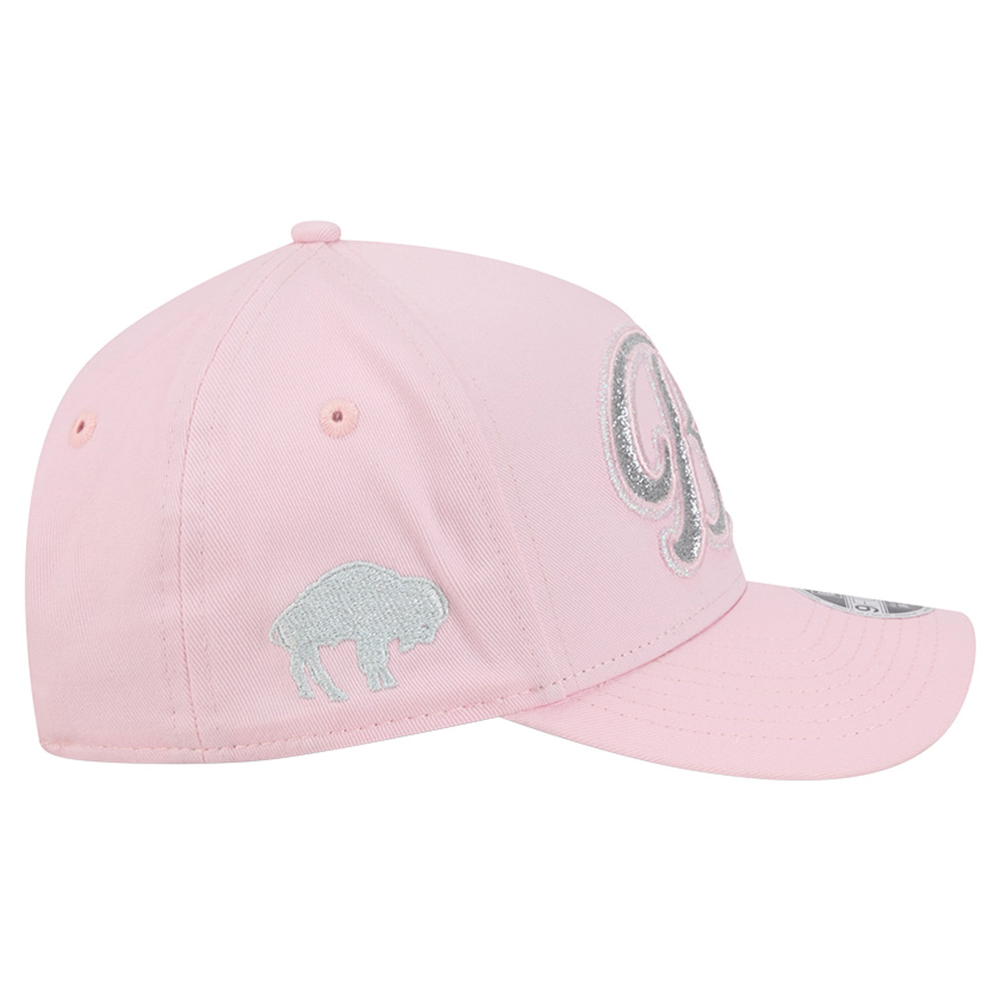 Casquette ajustable New Era rose Buffalo Bills Throwback Glitz A-Frame 9FORTY pour filles
