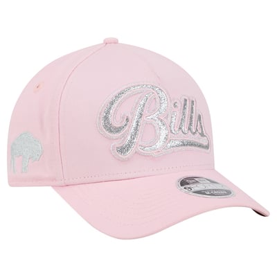 Buffalo Bills New Era Girls' Throwback Glitz A-Frame 9FORTY Adjustable Hat - Pink