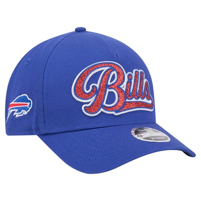 Buffalo Bills New Era Girls' Glitz A-Frame 9FORTY Adjustable Hat - Royal