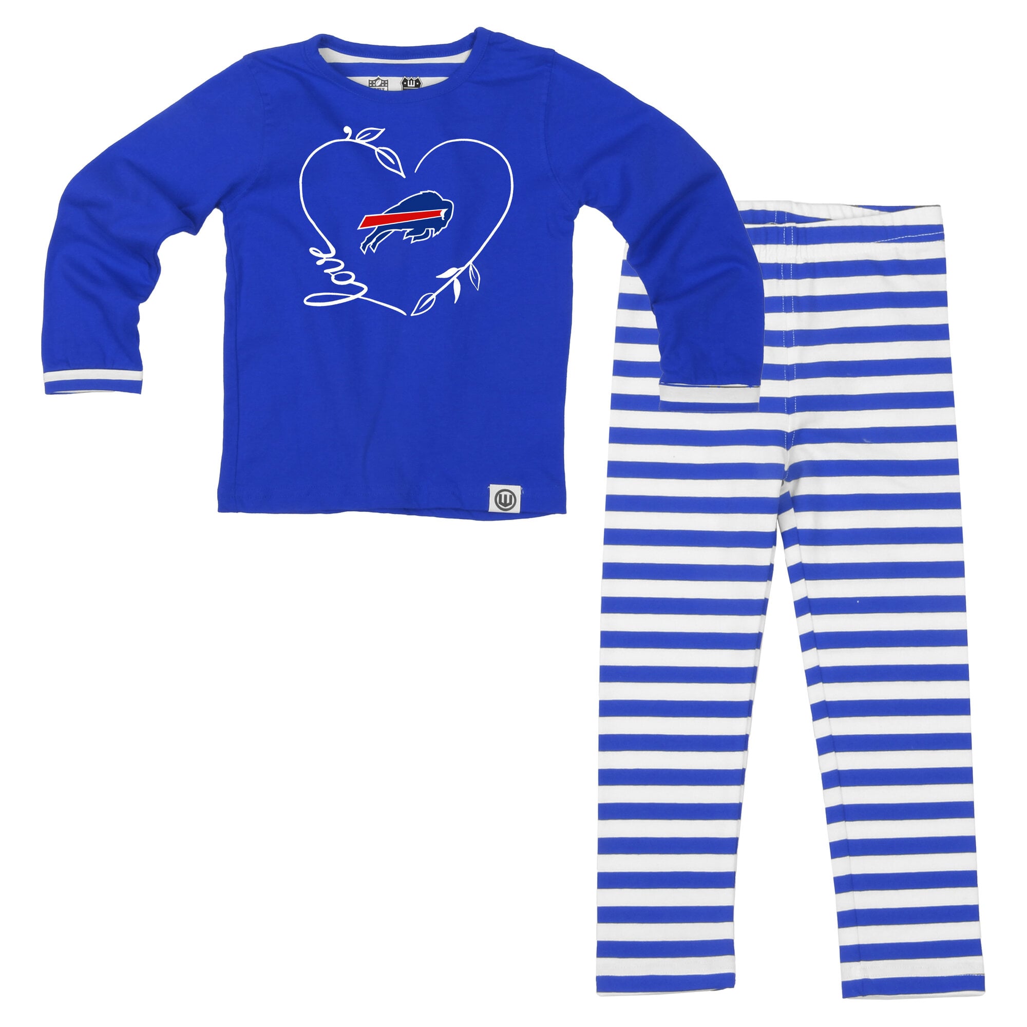 Ensemble Wes & Willy Royal Buffalo Bills Cœur et Rayures pour petites filles