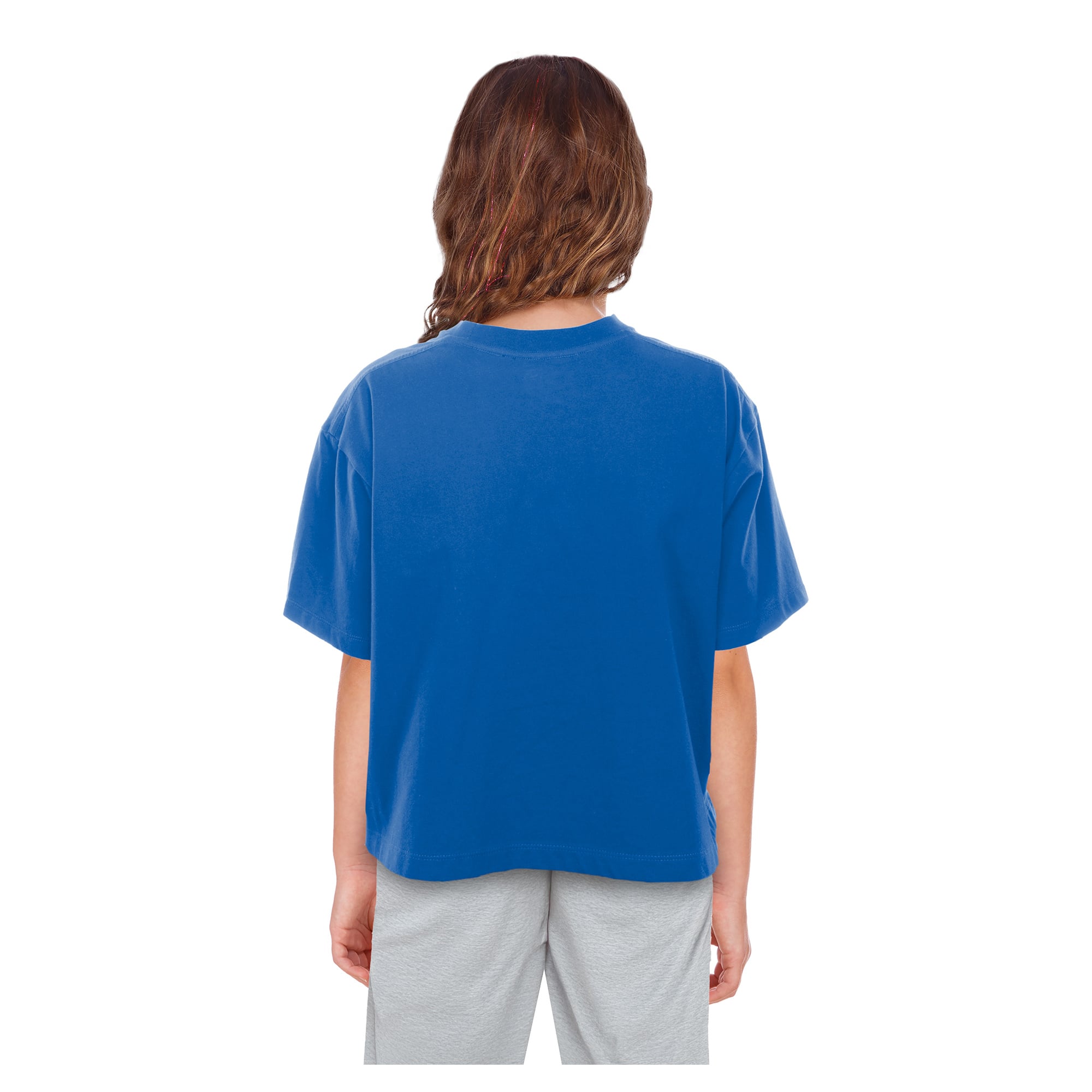 Girls Youth New Era  Royal Buffalo Bills Flip Sequin Boxy T-Shirt