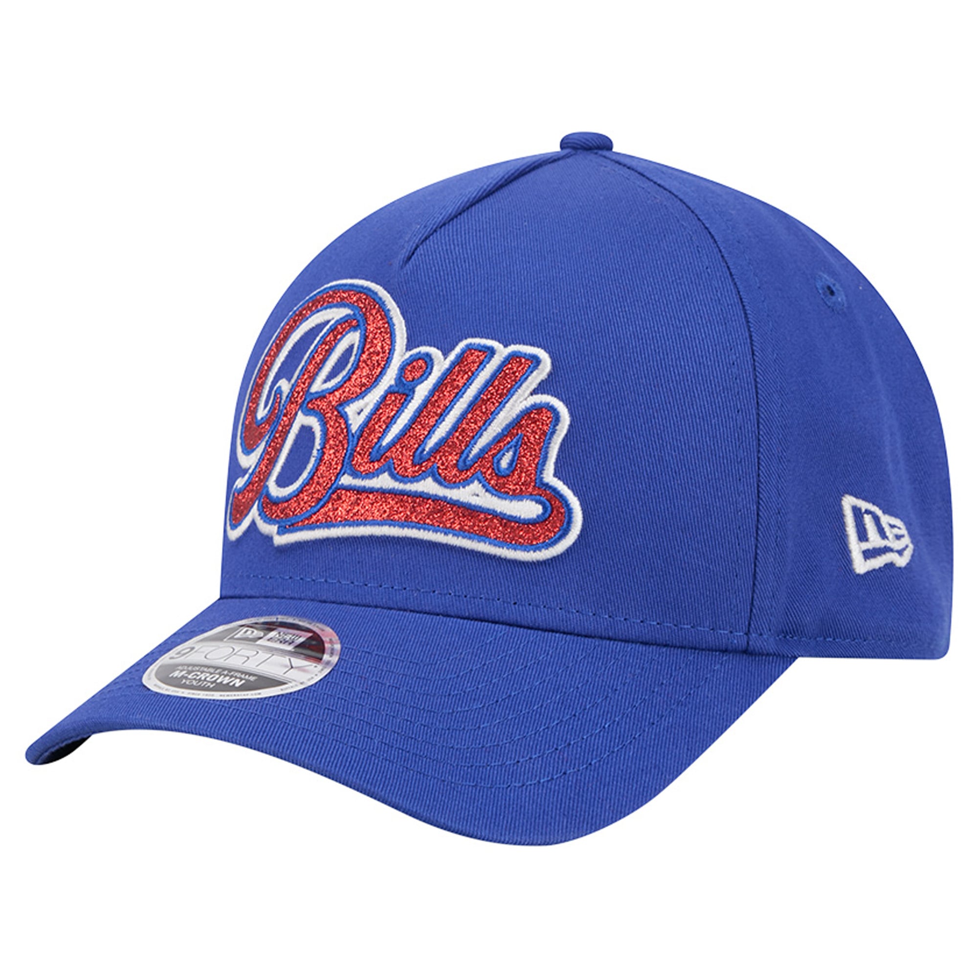 Casquette ajustable New Era Royal Buffalo Bills Glitz 9FORTY pour filles et jeunes