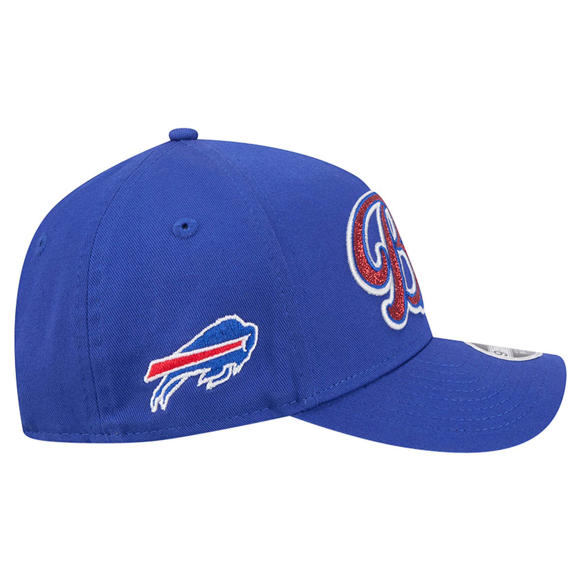 Casquette ajustable New Era Royal Buffalo Bills Glitz 9FORTY pour filles et jeunes