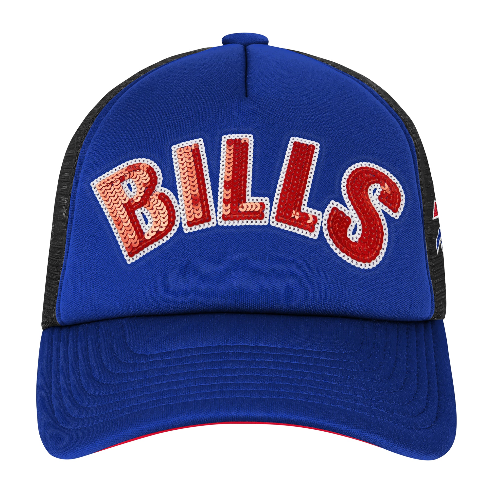 Girls Youth Outerstuff Royal Buffalo Bills Bling Adjustable Trucker Hat