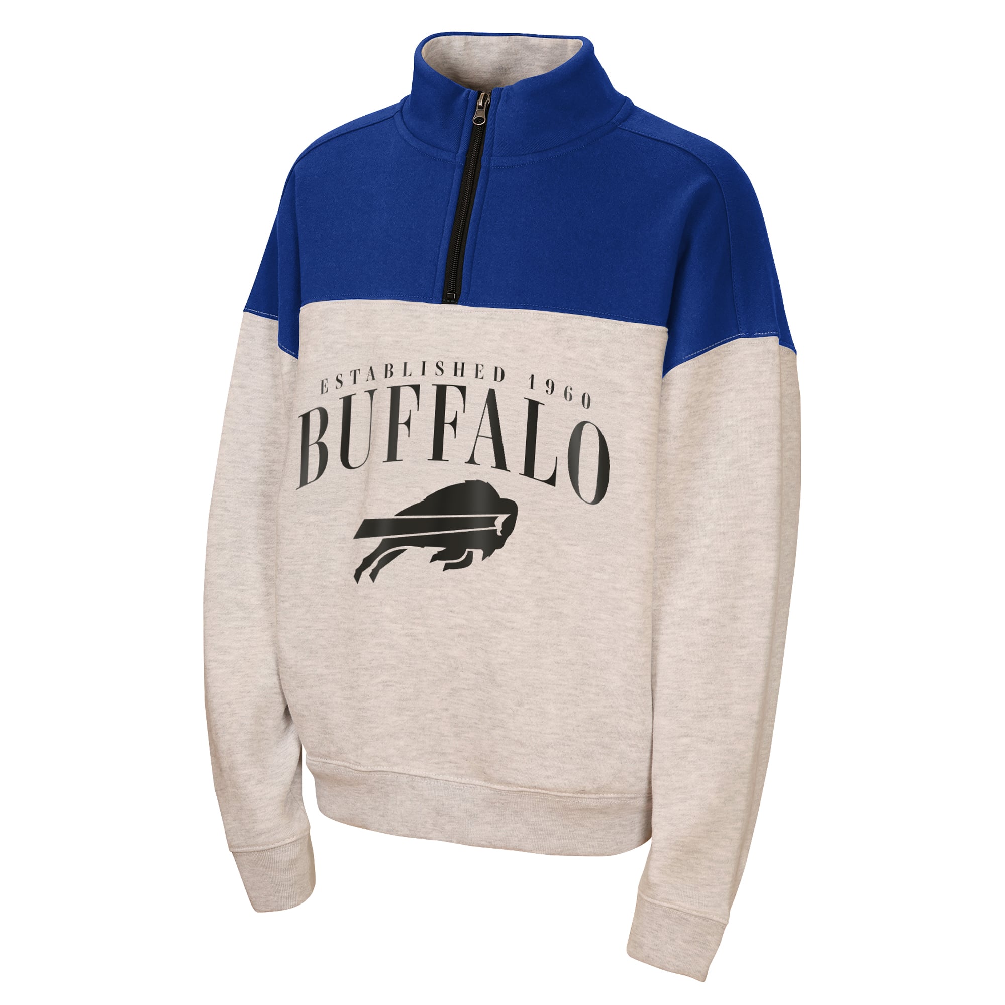 Sweat-shirt à demi-zip gris chiné Buffalo Bills Blitz de la marque Girls Youth WEAR by Erin Andrews