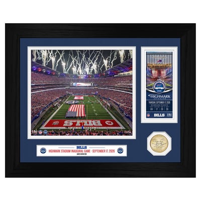 Buffalo Bills Highland Mint Highmark Stadium Inaugural Home Game 13" x 16" Bronze Coin Ticket Photo Mint