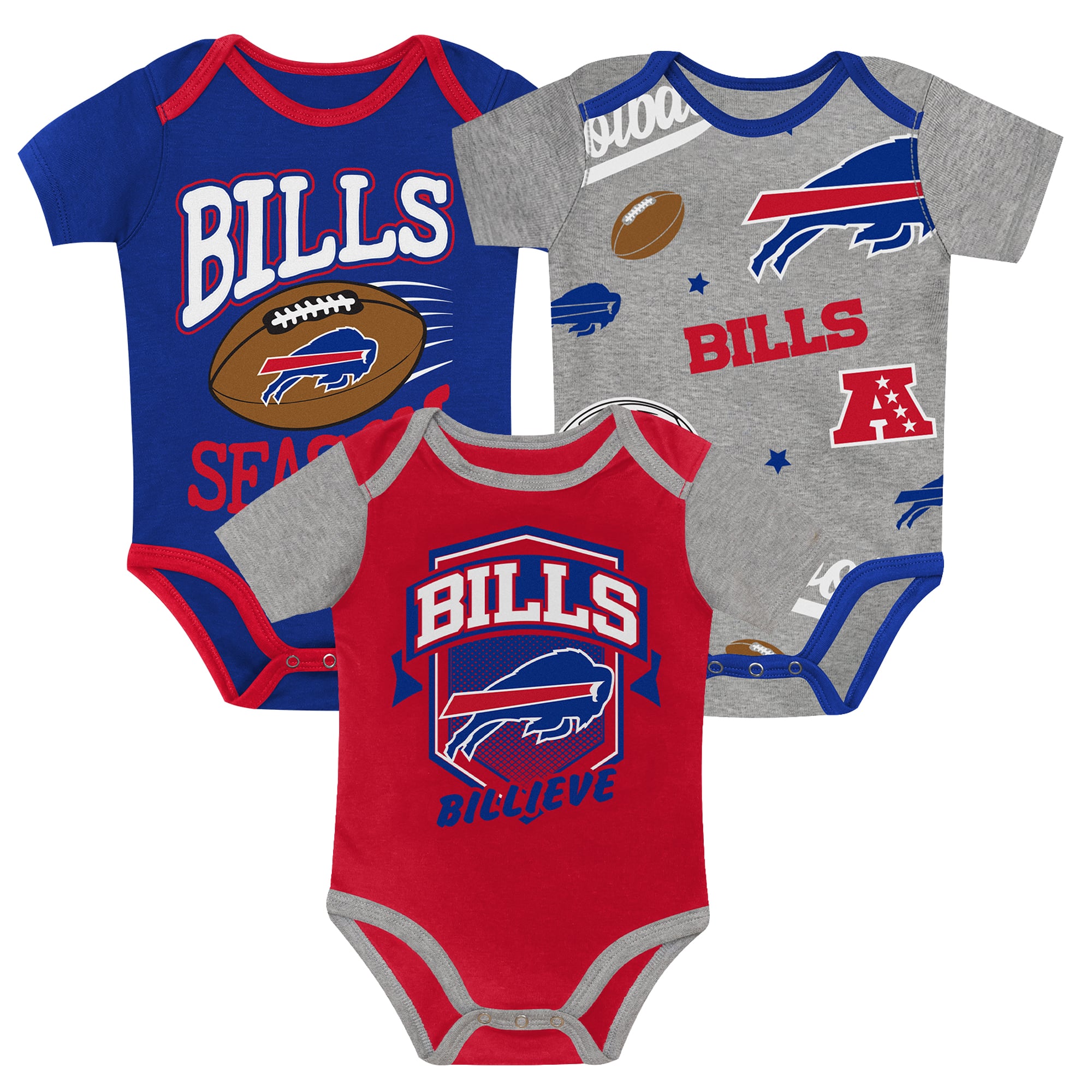 Ensemble de body 3 pièces pour bébé Outerstuff Buffalo Bills, premier choix la ronde