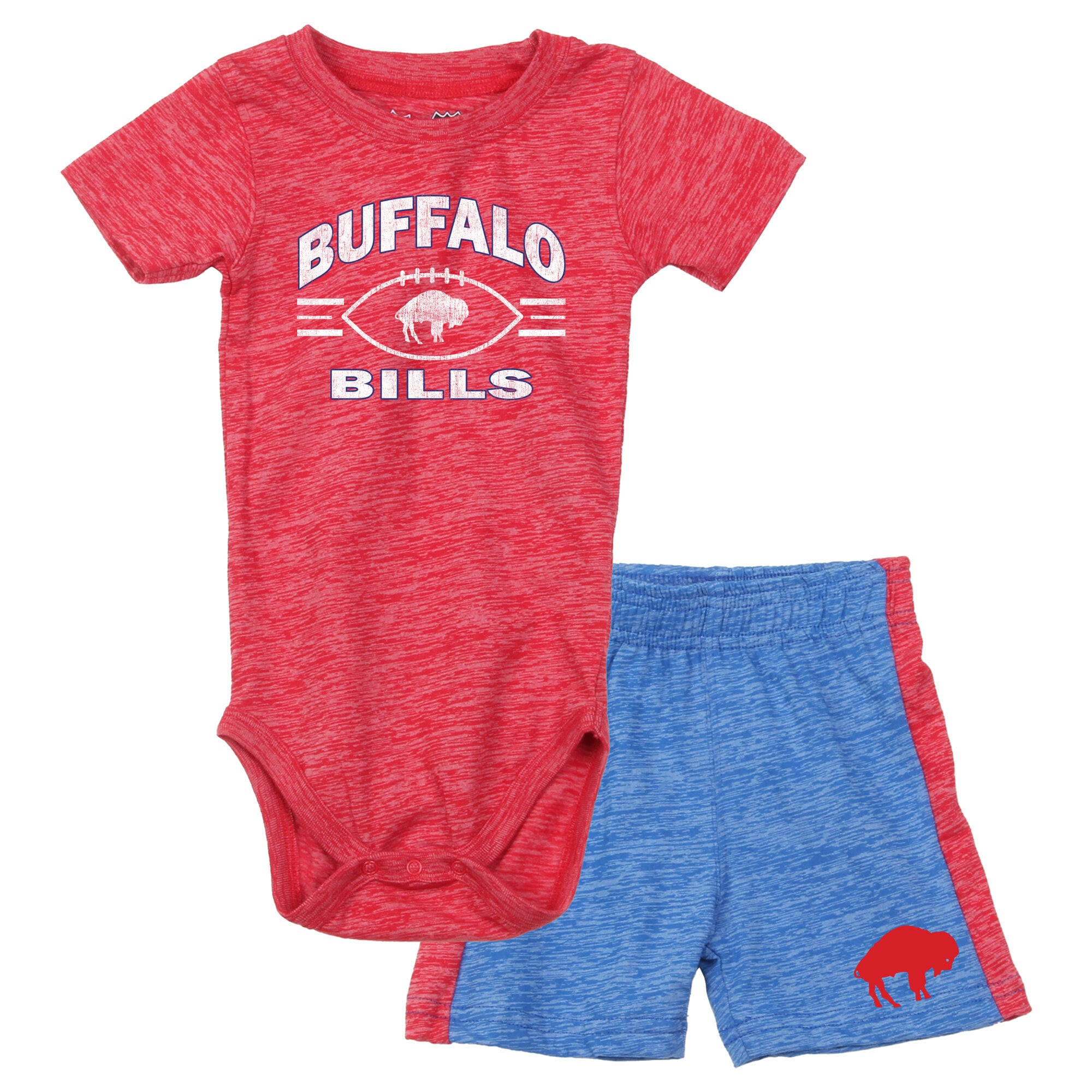 Ensemble body et short pour bébé Wes & Willy rouge/royal Buffalo Bills Cloudy Yard Hopper