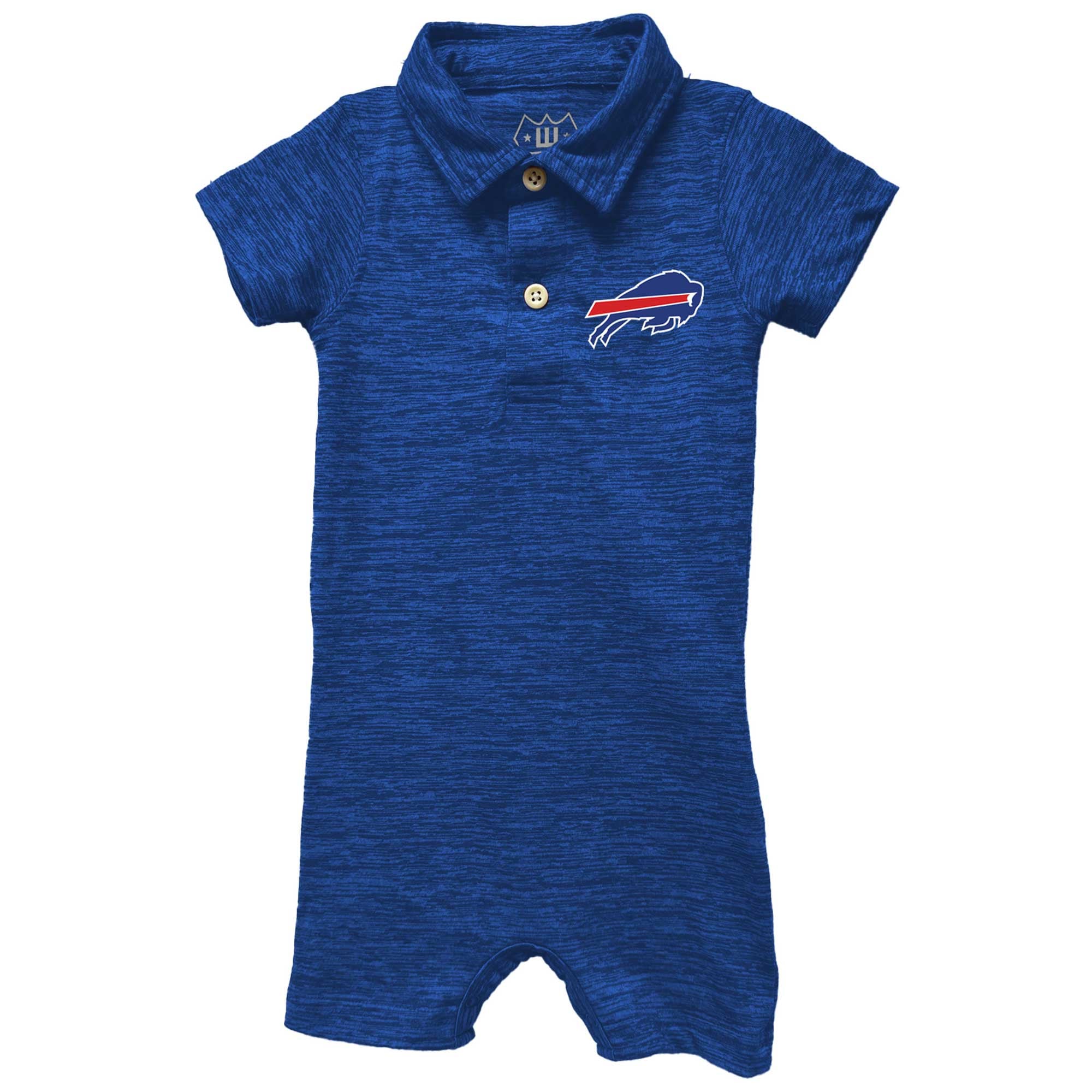 Combinaison polo courte en fil nuageux pour bébé Wes & Willy Royal Buffalo Bills