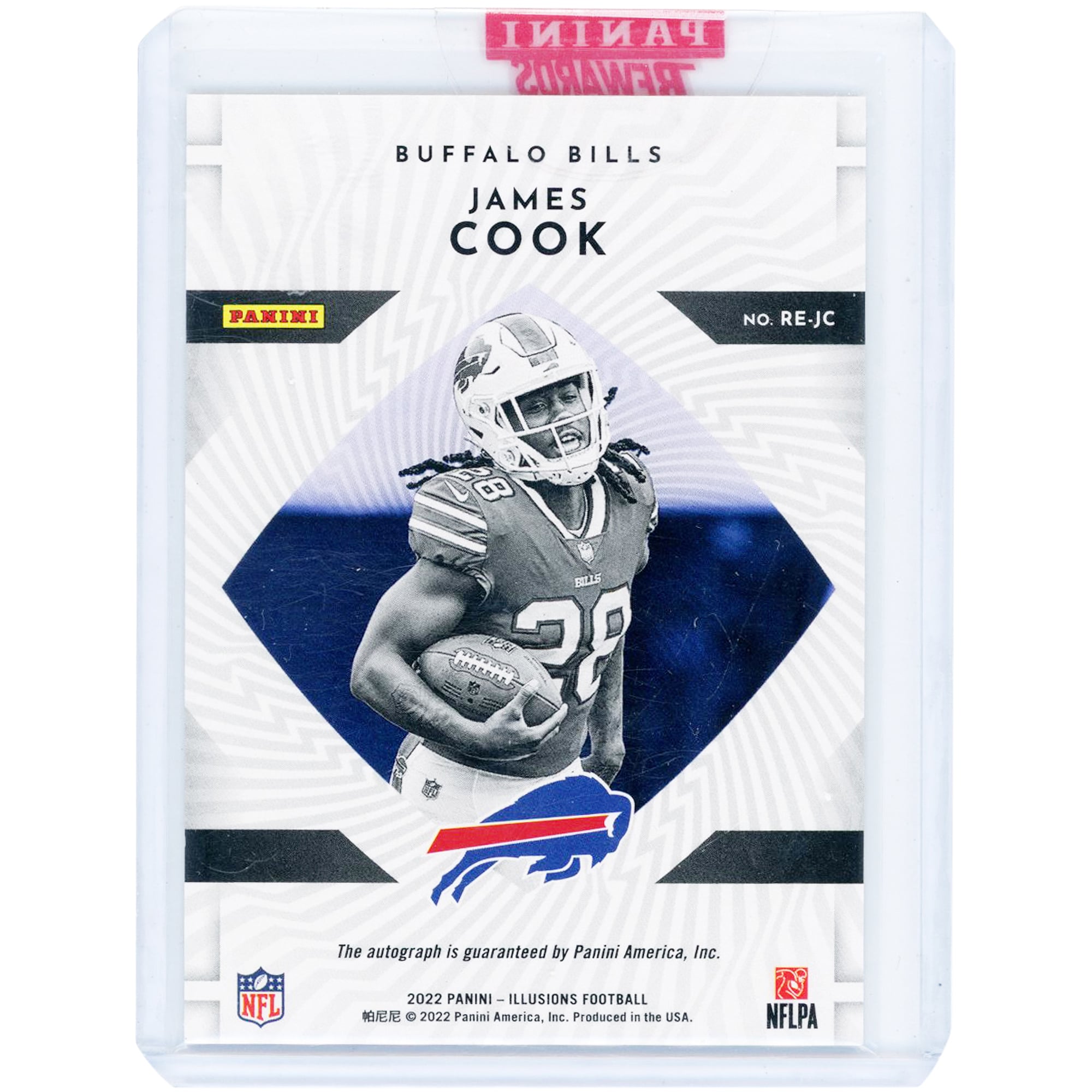 James Cook Buffalo Bills Autographed 2022 Panini Illusions Rookie Endorsements #RE-JC #36/199 Rookie Card