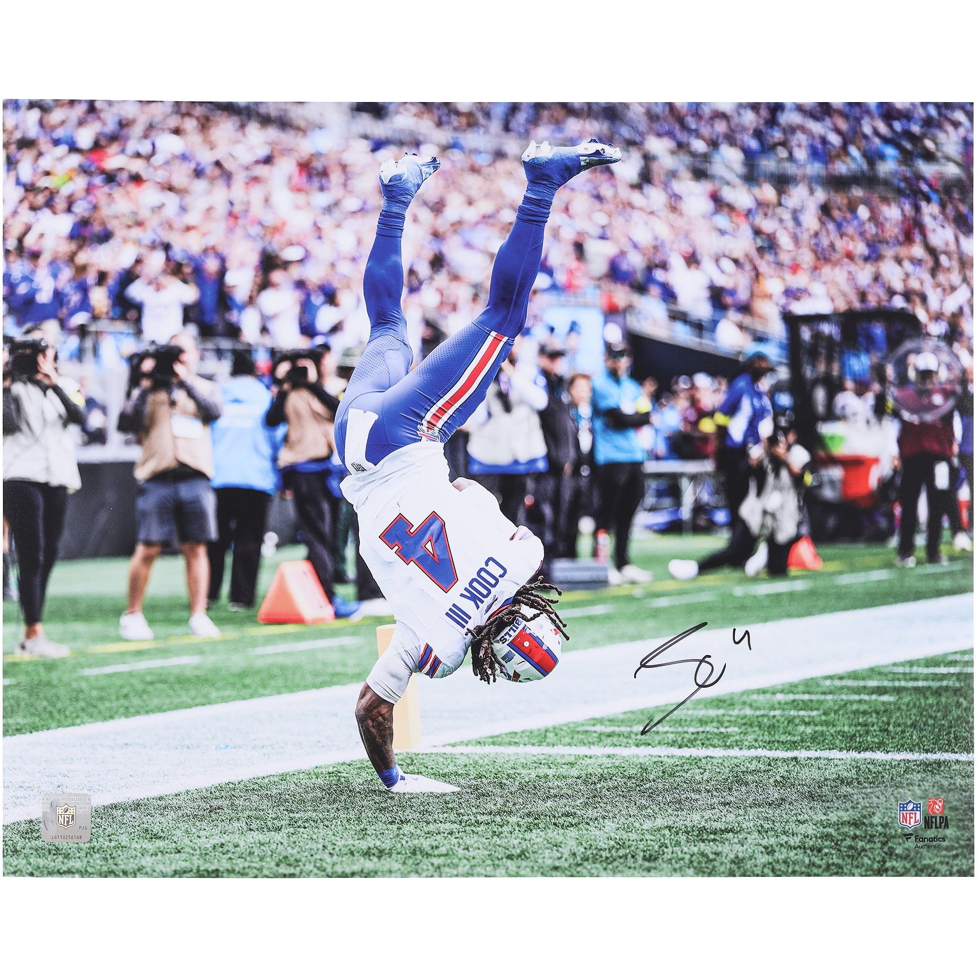 James Cook III Buffalo Bills Autographed 16" x 20" One Handed Flip Photograph