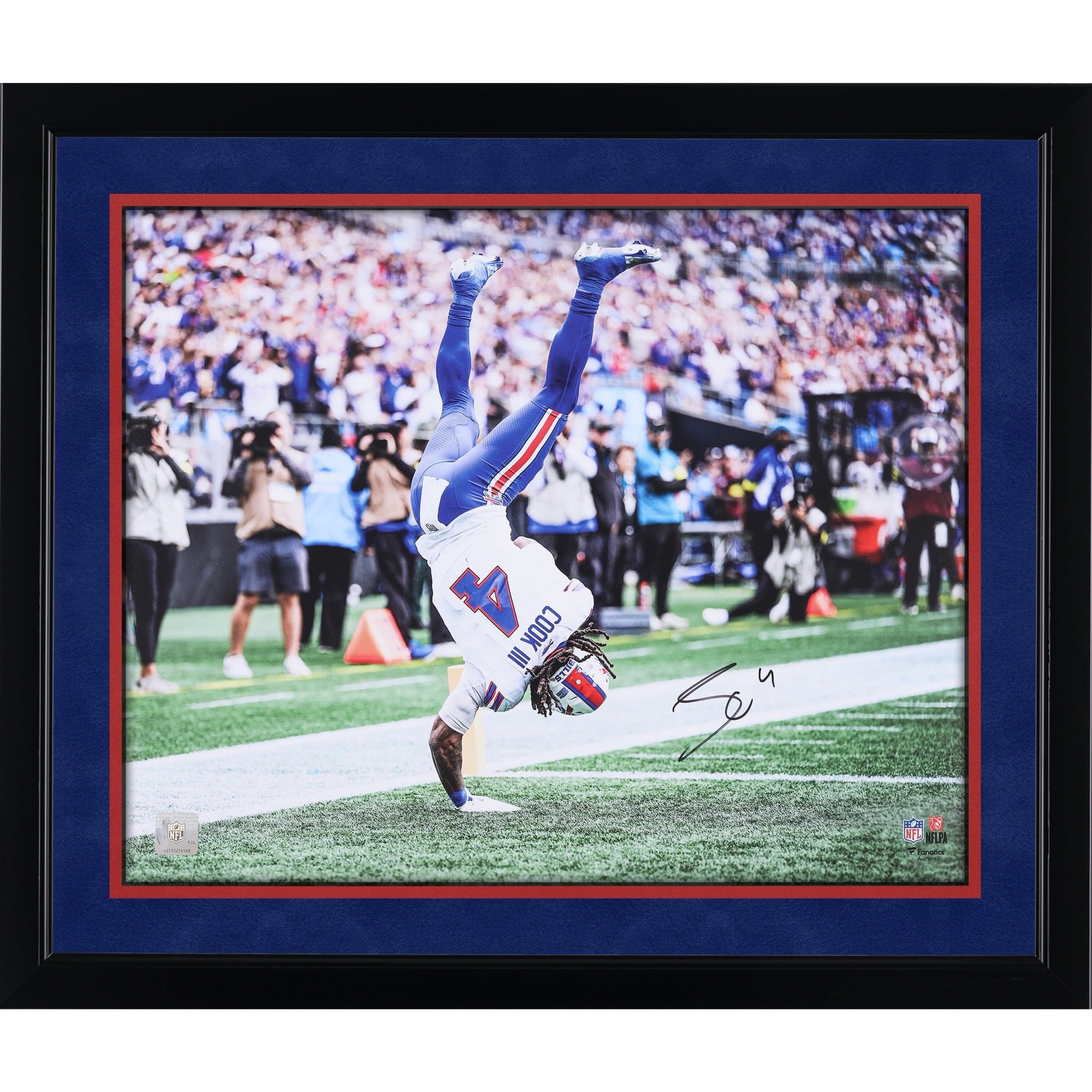 James Cook III Buffalo Bills Autographed 16" x 20" One Handed Flip Photograph