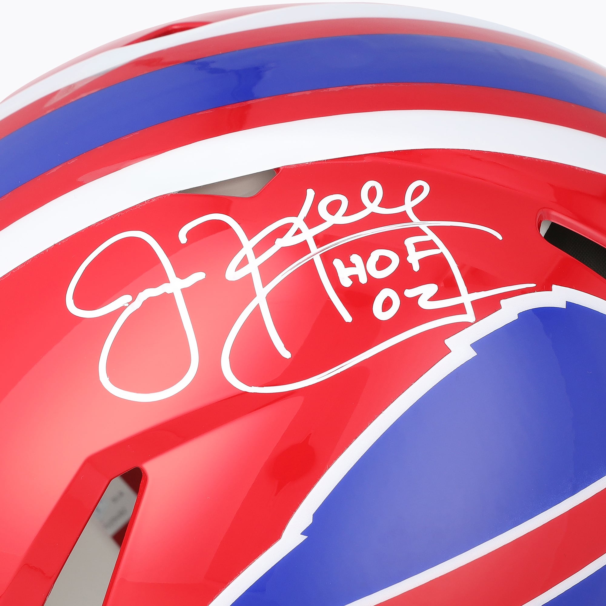 Jim Kelly Buffalo Bills Autographed Riddell 1987-2001 Throwback Speed Authentic Helmet with "HOF 02" Inscription