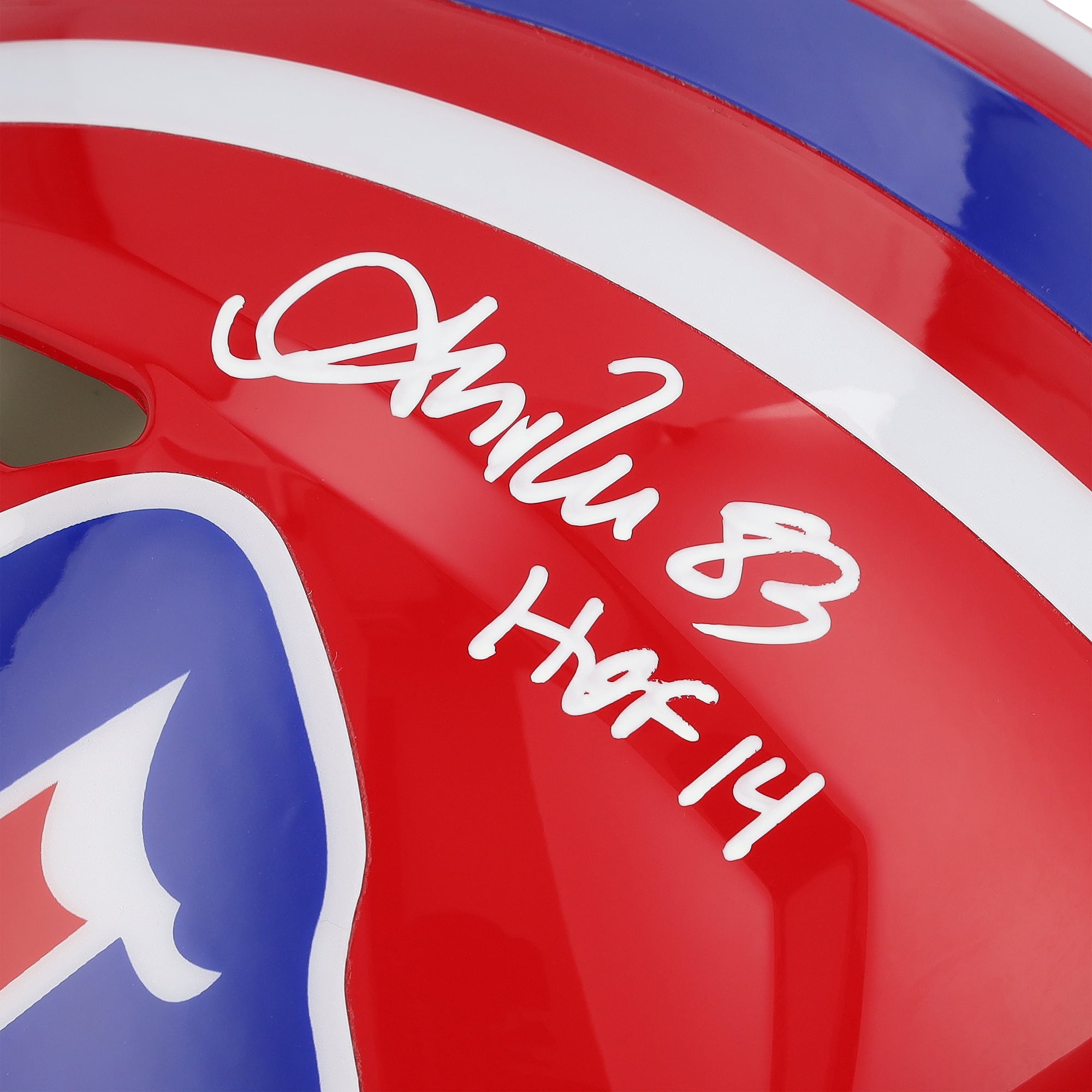 Casque Riddell authentique rétro Speed ​​1987-2001, signé par Jim Kelly, Thurman Thomas et Andre Reed des Buffalo Bills, avec plusieurs inscriptions.