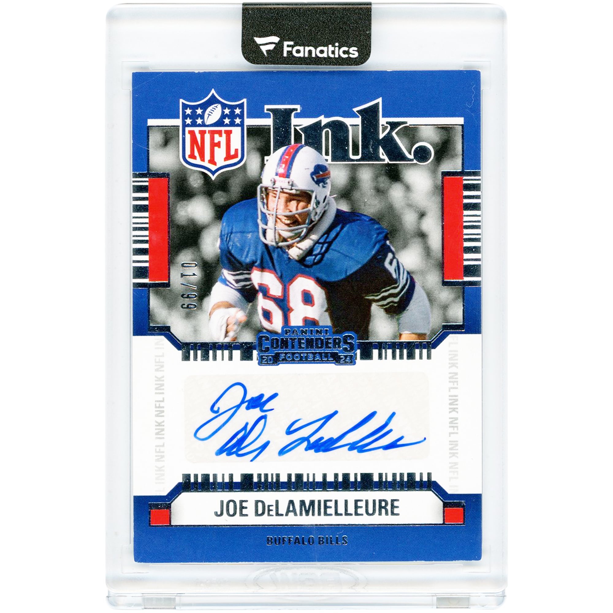 Carte autographiée de Joe Delamielleure (Buffalo Bills) - Collection Panini Contenders NFL Ink 2024 #INK-JDE #1/99