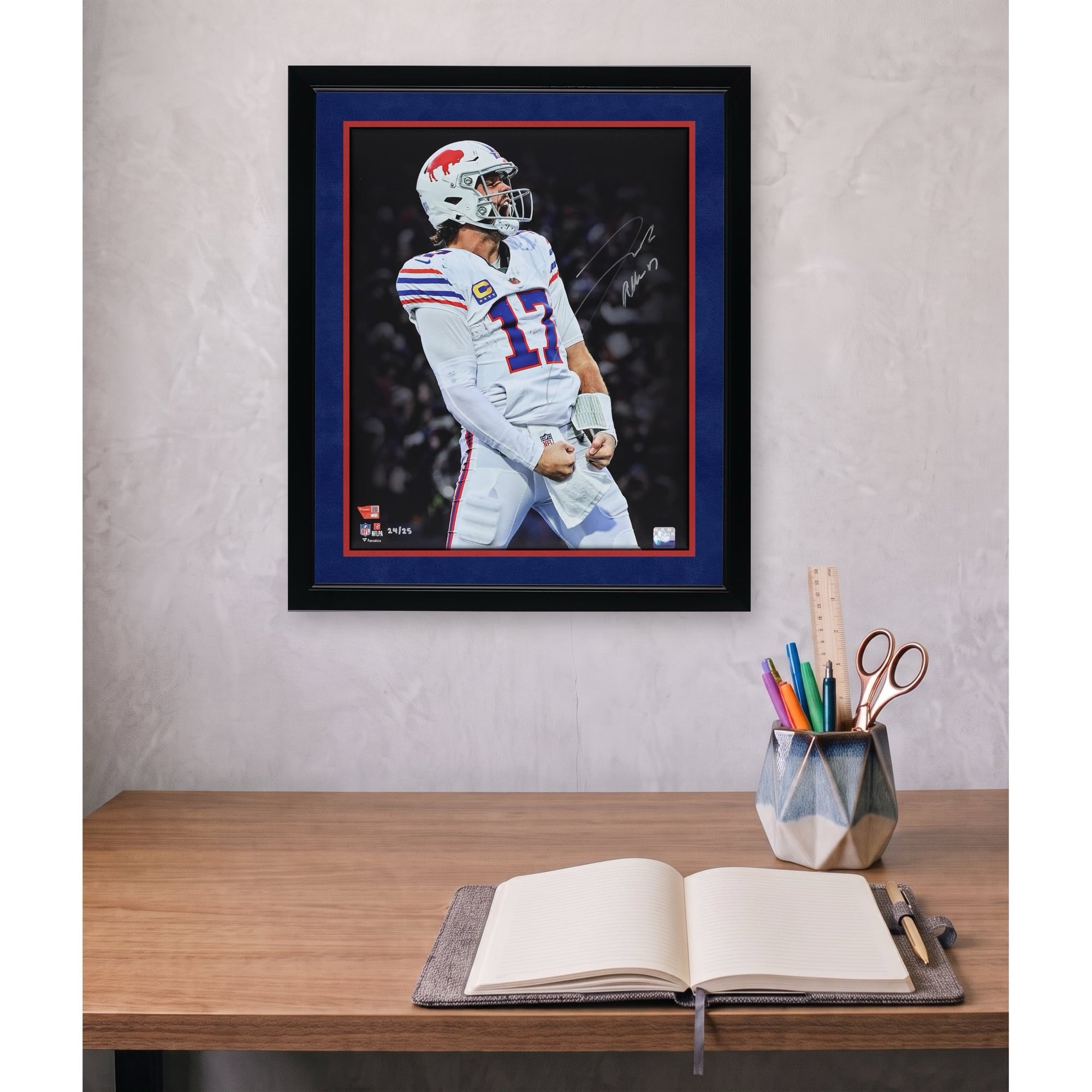 Photo dédicacée de Josh Allen (Buffalo Bills) - 40,6 x 50,8 cm (édition limitée à 25 exemplaires)