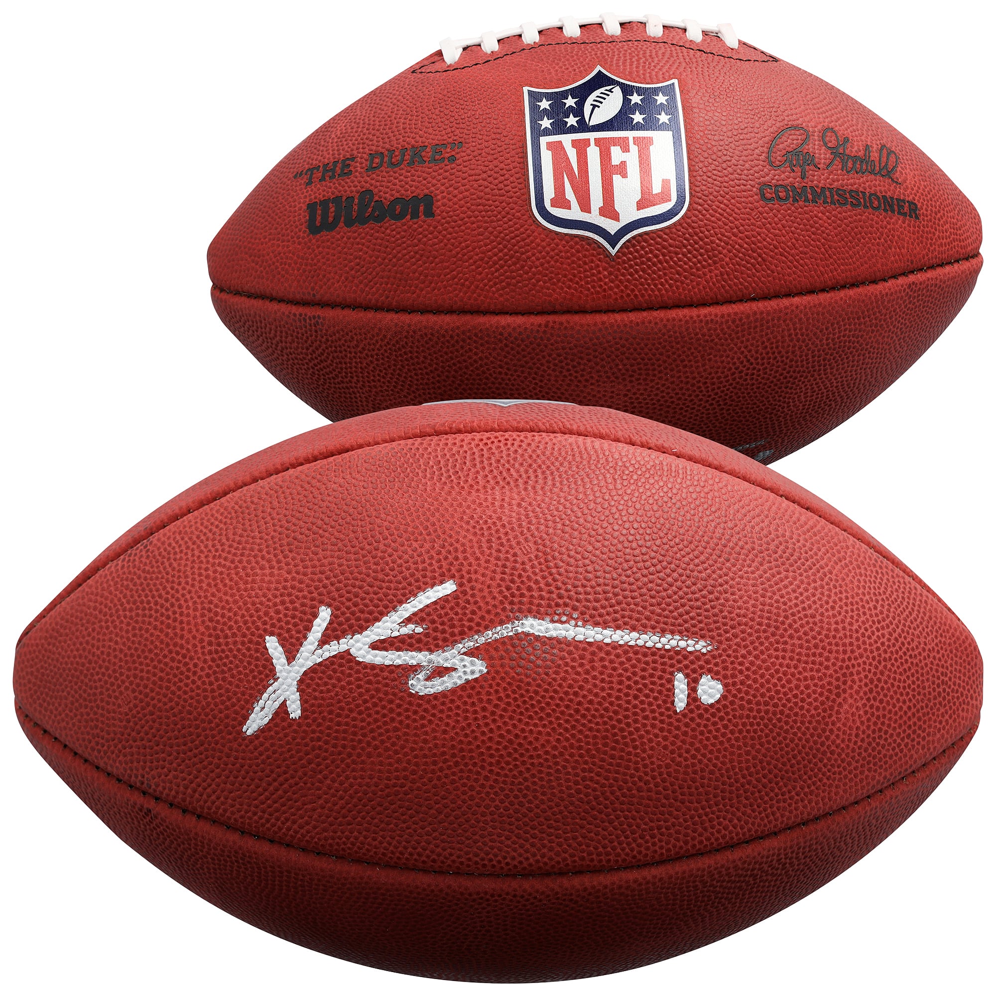 Ballon de football américain Duke en couleur autographié par Khalil Shakir (Buffalo Bills).