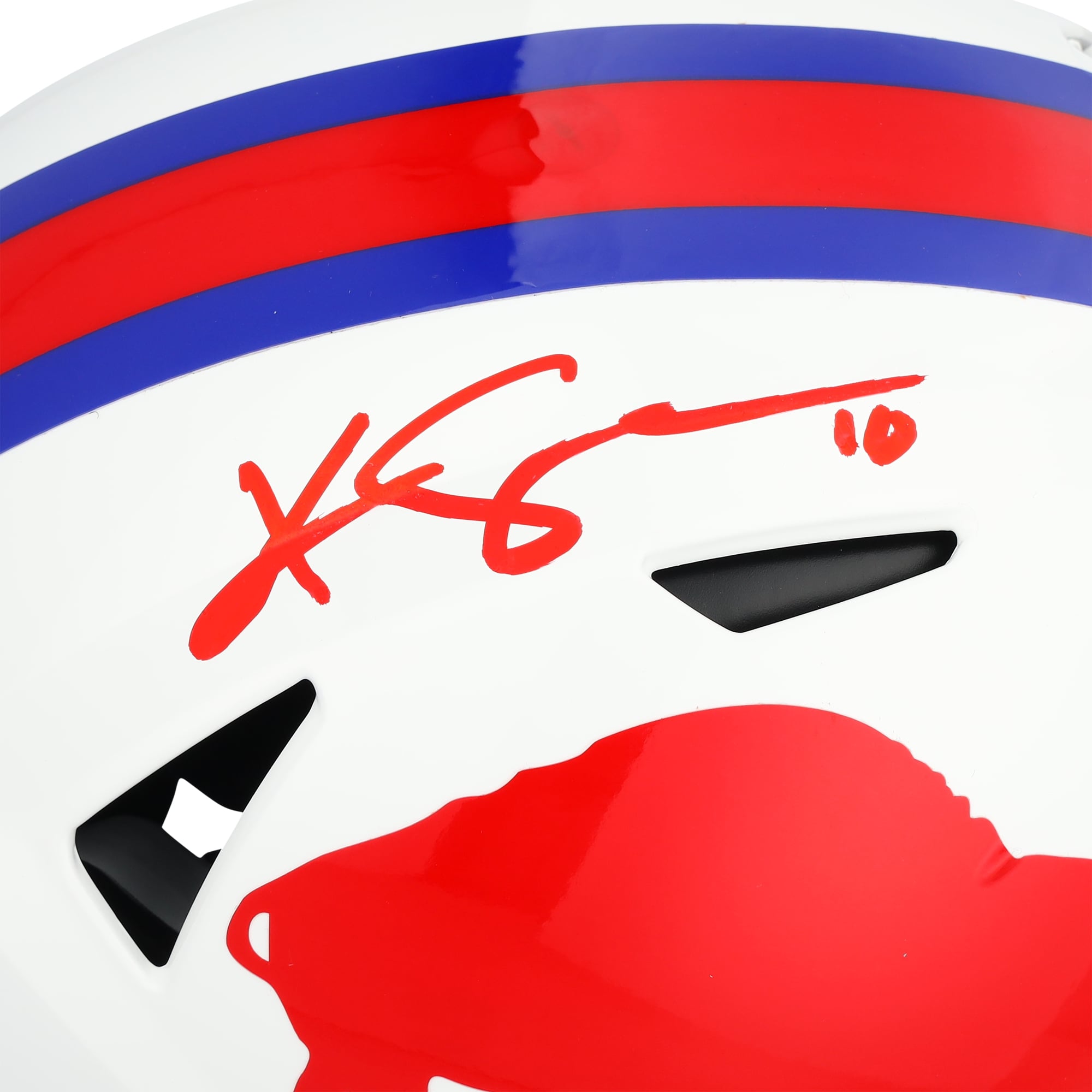 Casque Riddell Speed ​​Flex Authentic rétro 1965-73 autographié par Khalil Shakir (Buffalo Bills) avec inscription « Bills Mafia »