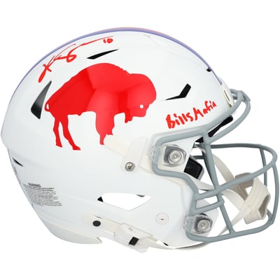 Khalil Shakir Buffalo Bills Autographed Fanatics Authentic Riddell 1965-73 Throwback Speed Flex Authentic Helmet with "Bills Mafia" Inscription 