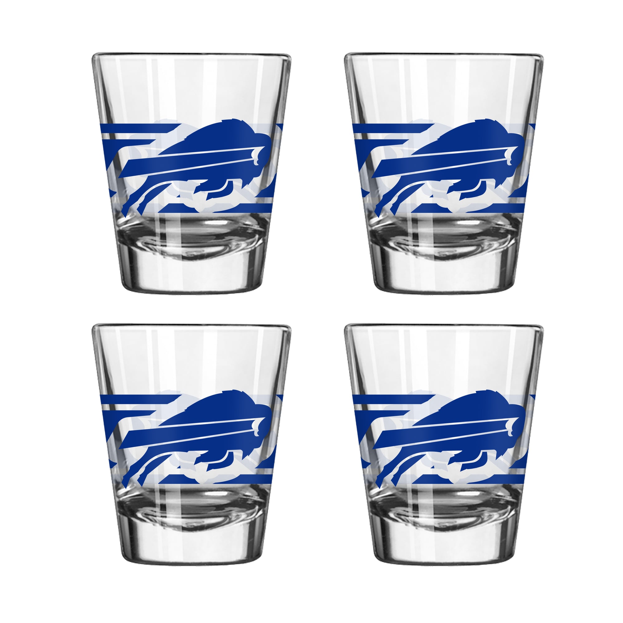 Logo Brands Buffalo Bills Four-Piece Stripe Shot Glass Set