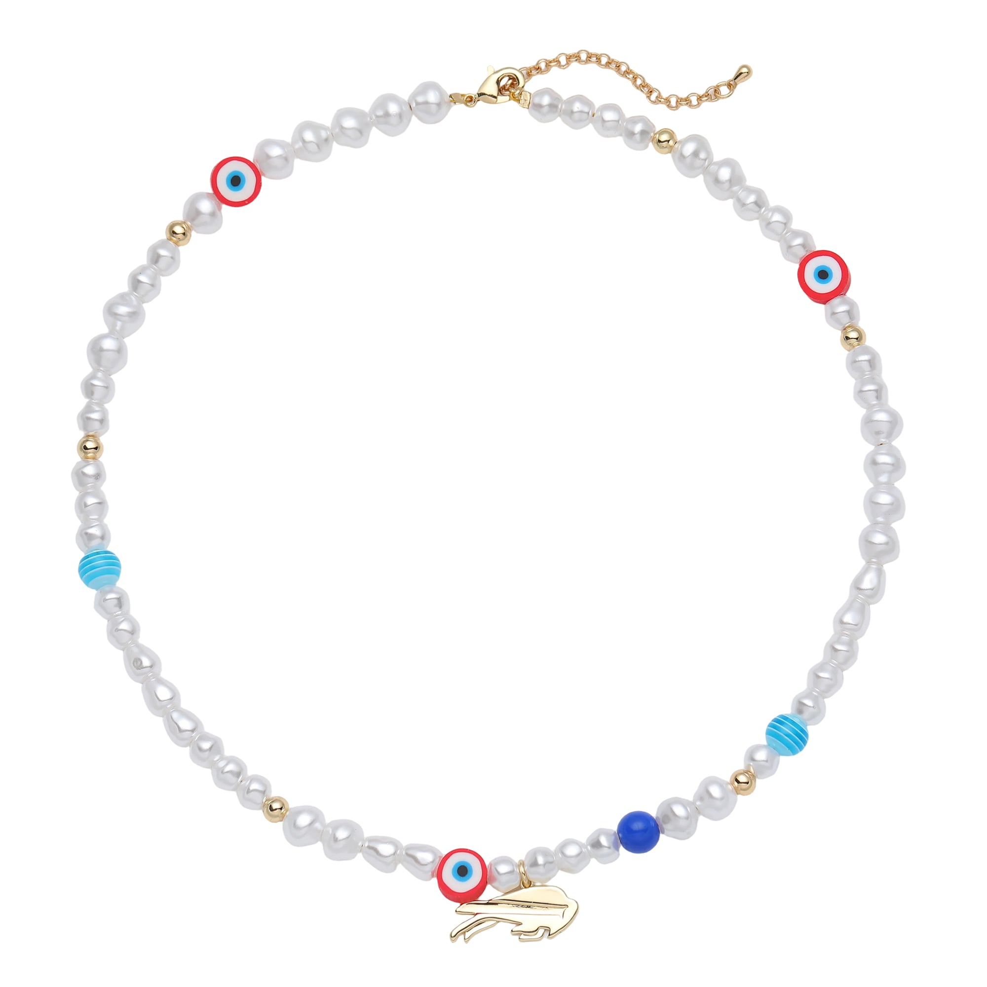 Collier à perles et logo LUV AJ Buffalo Bills