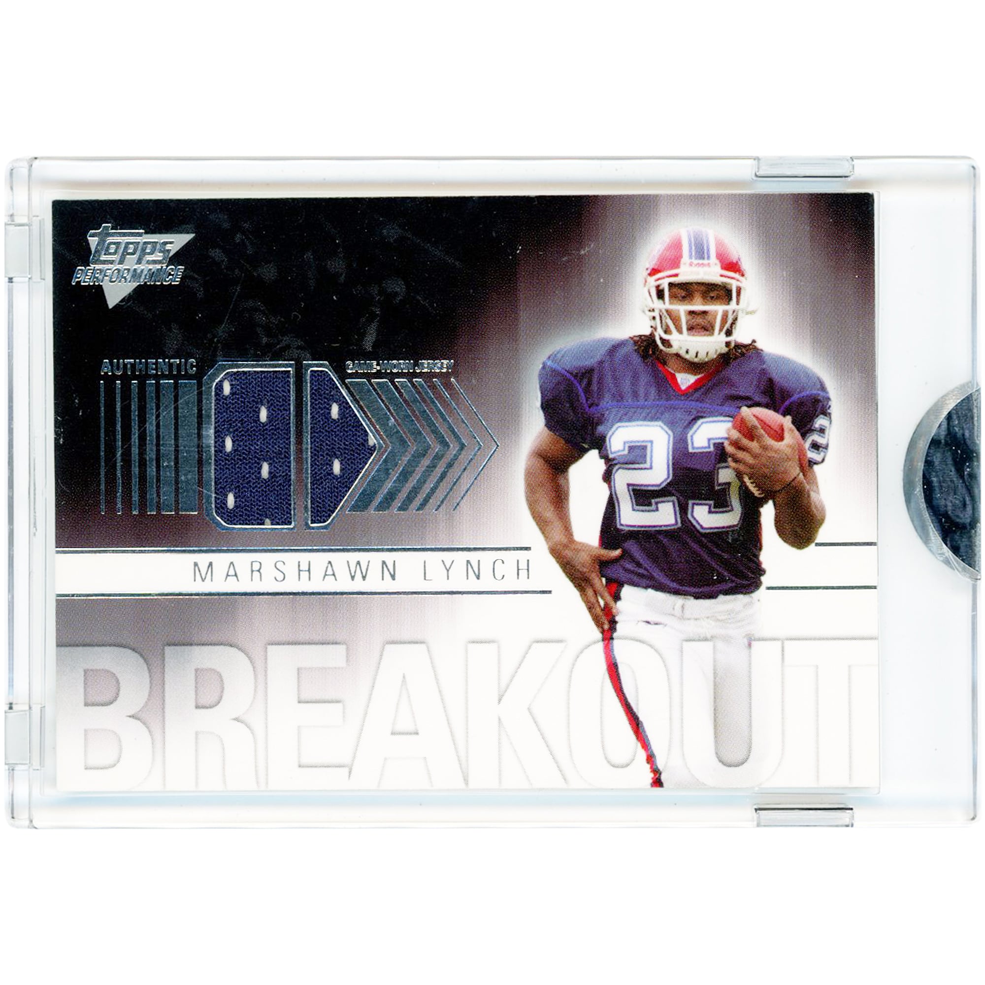 Carte de collection Marshawn Lynch Buffalo Bills 2007 Topps Performance Breakout Game Used Jersey Relic #BR-ML #6/10