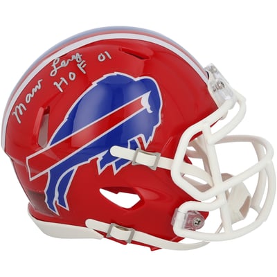 Marv Levy Buffalo Bills Autographed Fanatics Authentic Riddell 1987-2001 Throwback Speed Mini Helmet with "HOF 01" Inscription