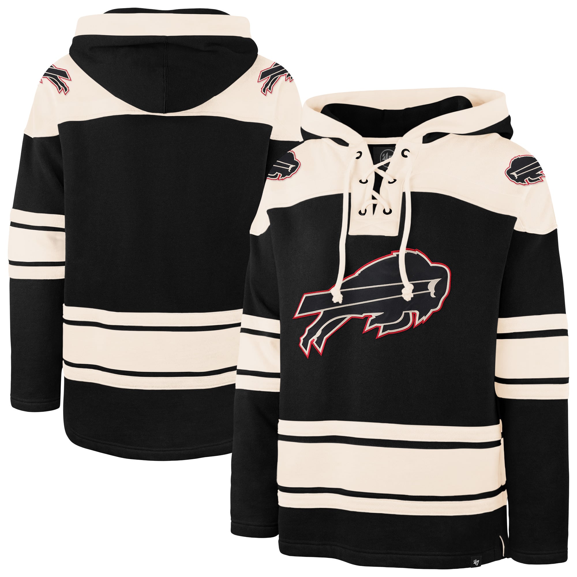 Sweat à capuche homme '47 Black Buffalo Bills Superior Lacer