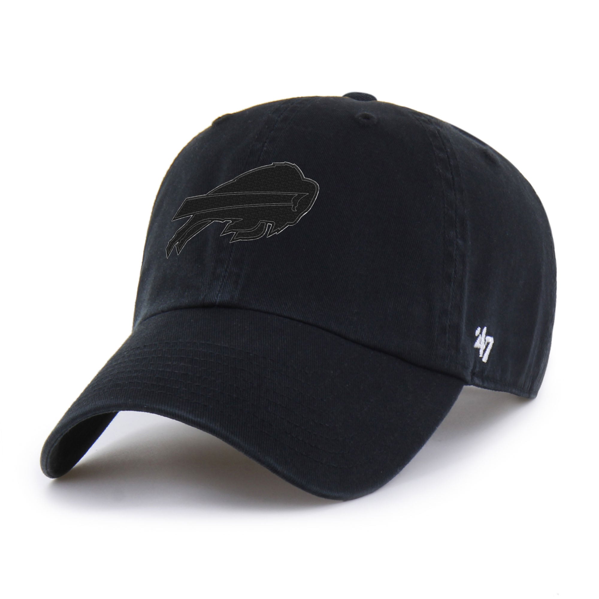 Men's '47 Black Buffalo Bills Tonal Clean Up Adjustable Hat