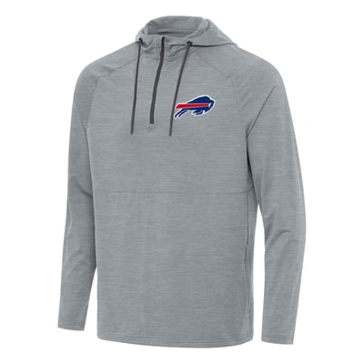  Buffalo Bills Antigua Spikes Quarter-Zip Pullover Hoodie - Heather Gray