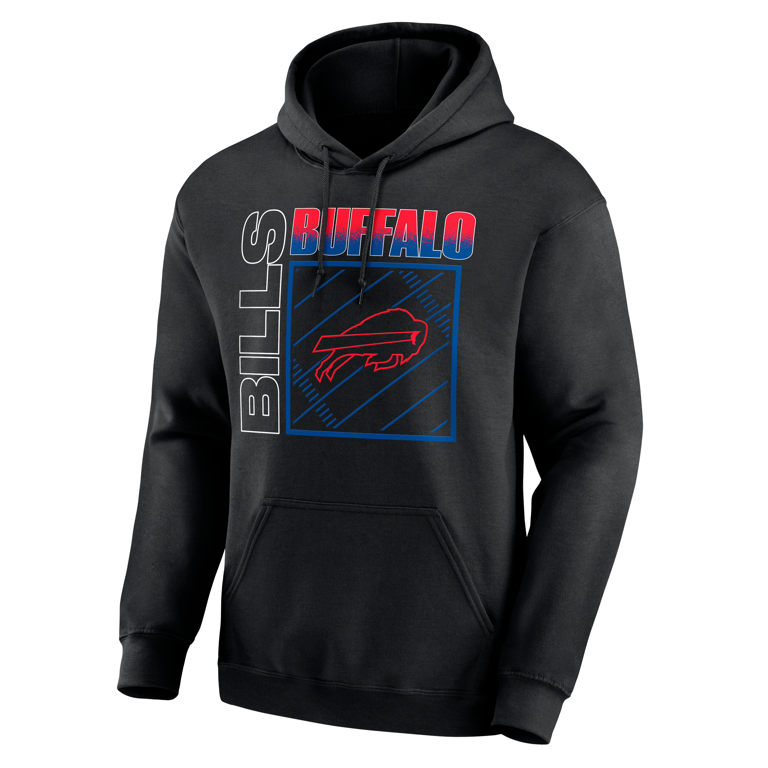Men's Black Buffalo Bills Home Field Pop Personalized Name & Number Hoodie